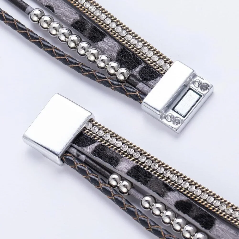 Leather Boho Wrap Bracelets Stackable Infinity Bangle Jewelry Gift for Women